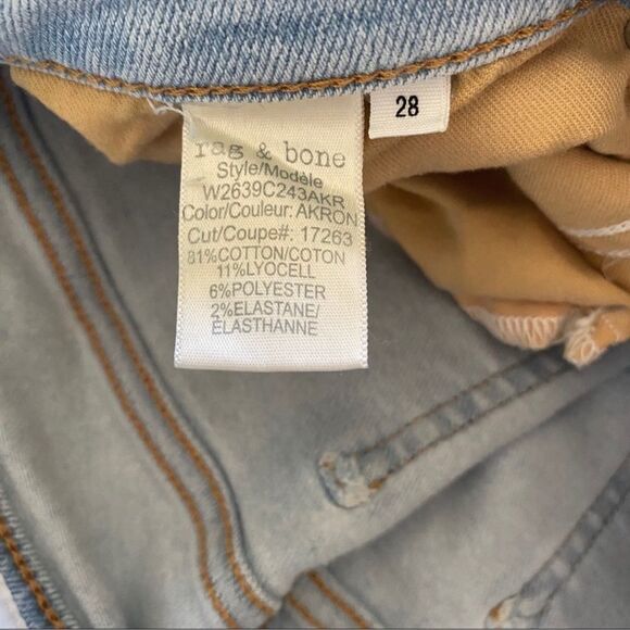 Rag & Bone Nina High Rise Ankle Skinny in Akron Wash Size 28 - Picture 6 of 6